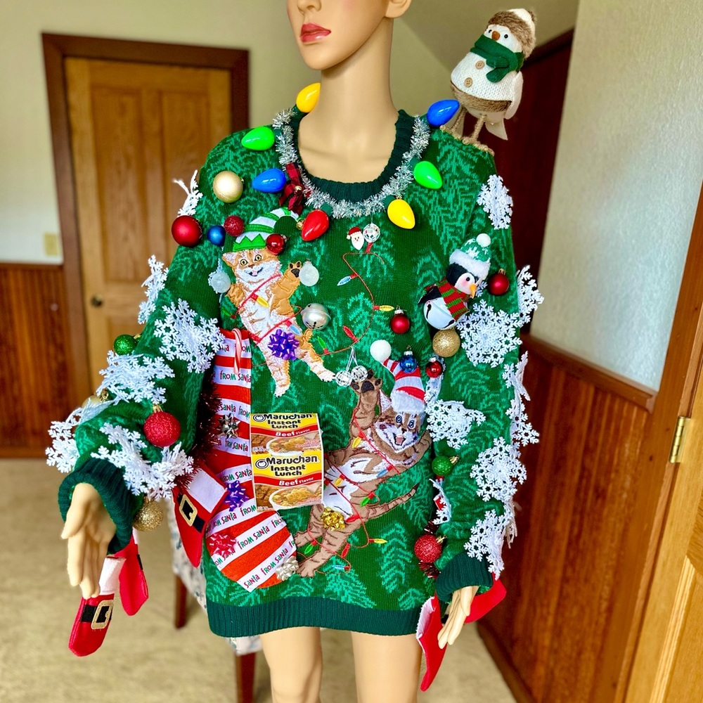 Ugly Sweater Customized Bay Blizzard Size XL Custom made